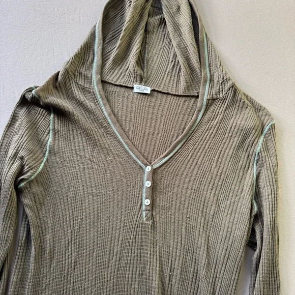 Splendid Thermal Hooded Henley Tee - Picture 5 of 7